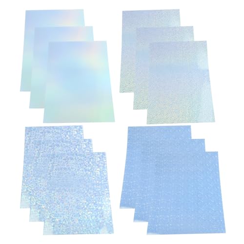 Stickerpapier zum Bedrucken für Tintenstrahldrucker, 12 Blatt A4 (210x297mm) Clear Holographische Aufkleber Papier Holographische Klare Vinyl Aufkleber Papier Selbstklebende Holographic Overlay von Cozevdnt