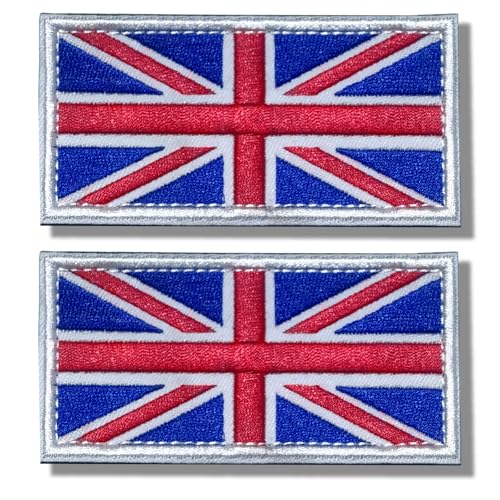 Union-Jack-Klettaufkleber, 2 Stück, zum Aufbügeln für Militäruniform, taktische Tasche, Jacke, Jeans, Hut von Cozevdnt