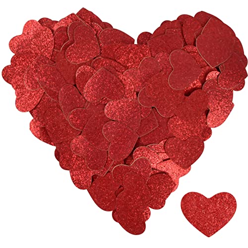 50g Rot Herzen Konfetti, 2.5cm Metallic Glitzer Herzen Konfetti Folie Tischdeko Konfetti, Papier Konfetti Metallic Streudeko Herzförmige Glitzernde für Valentinstag Hochzeit Geburtstag Party(Rot) von Cozlly