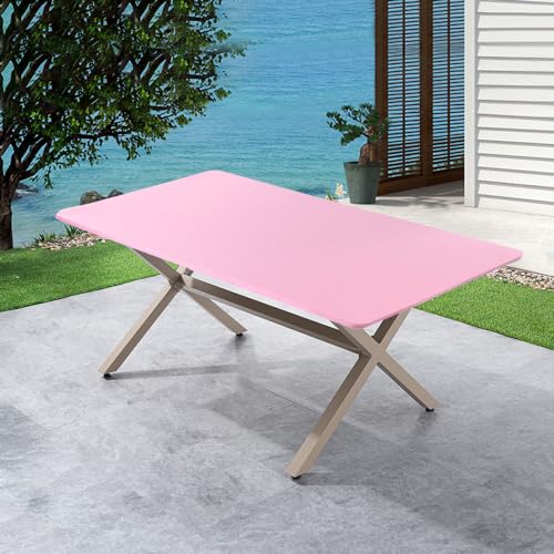 Cozomiz Elastische Tischdecke Gartentischdecke Rechteckige Waschbar rutschfeste Abwischbar Schmutzabweisend Tischdecke Rosa 120x60cm Rechteckige Enge Passform von Cozomiz