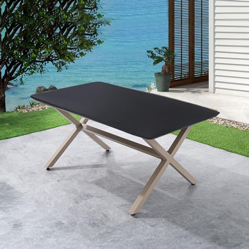 Cozomiz Elastische Tischdecke Gartentischdecke Rechteckige Waschbar rutschfeste Abwischbar Schmutzabweisend Tischdecke Schwarz 86 x 86 cm Rechteckige Enge Passform von Cozomiz