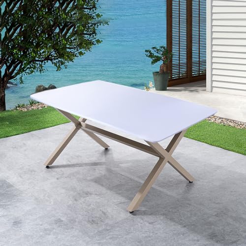 Cozomiz Elastische Tischdecke Gartentischdecke Rechteckige Waschbar rutschfeste Abwischbar Schmutzabweisend Tischdecke Weiß 86 x 86 cm Rechteckige Enge Passform von Cozomiz