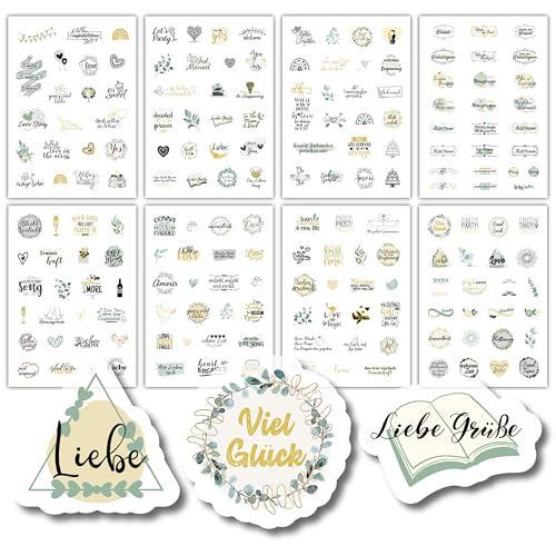 Sticker Hochzeit Gästebuch - Gold - Liebevoll designte Sticker - 187 Motive - Aufkleber Hochzeit für das Gästebuch - Sticker Gästebuch Hochzeit von Cozy Interior