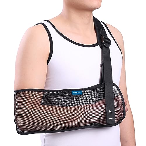 Medizinische Schulterschlinge aus Netzstoff für Schulterverletzungen, gerissene Rotatorenmanschette, atmungsaktive Armstütze für Dusche, rechtslinker Arm stabilisiert Ellenbogen, Arm, von Cozyhealth