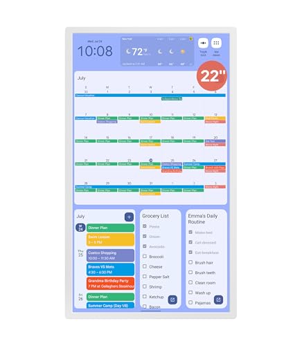 Cozyla Kalender + 55,9 cm Digitaler Kalender Wand Touchscreen Aufgabendiagramm To-Do-Liste Notizblock Digitaler Familienkalender Elektronischer Mahlzeitenplaner Unterstützung Alle Apps über App Store von Cozyla Mate