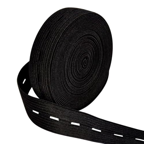 Cozylkx 10 M Elastische Bänder Mit Knopfloch, 15 Mm Breite, Dehnbare Nähbänder Für Hosenbund, Shorts, Stirnband, Umstandskleider von Cozylkx