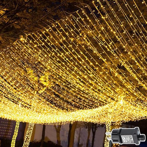 Cozemeow Lichtervorhang 2 Stück 600 LED 6x3 m, Lichterketten Vorhang mit Stecker, 8 Modi mit Timer Lichterkette, Wasserdicht Lichtervorhang Aussen für Außen Innen Weihnachten Hochzeit Garten von Cozymeow