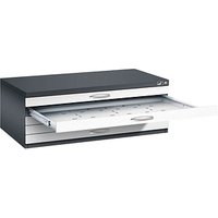 CP 7100 Planschrank schwarzgrau, verkehrsweiß 5 Schubladen 110,0 x 76,5 x 42,0 cm von Cp