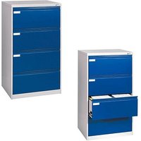 CP C 2000 Acurado Hängeregistraturschrank lichtgrau, blau 4 Schubladen 78,7 x 59,0 x 135,7 cm von Cp