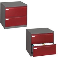 CP C 2000 Acurado Hängeregistraturschrank grau, rubinrot 2 Schubladen 78,7 x 59,0 x 73,3 cm von Cp