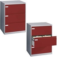 CP C 2000 Acurado Hängeregistraturschrank lichtgrau, rubinrot 3 Schubladen 78,7 x 59,0 x 104,5 cm von Cp