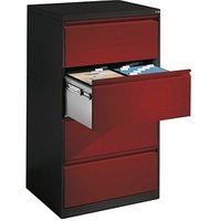 CP C 2000 Acurado Hängeregistraturschrank grau, rubinrot 4 Schubladen 78,7 x 59,0 x 135,7 cm von Cp