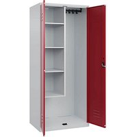 CP Putzmittelschrank Classic PLUS 080100-02 S10001 lichtgrau, rubinrot 80,0 x 50,0 x 185,0 cm, aufgebaut von Cp