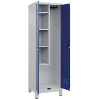 CP Putzmittelschrank Classic Plus 080110-00 S10003 enzianblau, lichtgrau 60,0 x 50,0 x 195,0 cm, aufgebaut von Cp