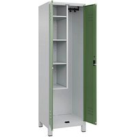 CP Putzmittelschrank Classic Plus 080110-00 S10021 lichtgrau, resedagrün 60,0 x 50,0 x 195,0 cm, aufgebaut von Cp