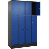 CP Schließfachschrank Classic PLUS enzianblau, schwarzgrau 080020-403 S10031, 12 Schließfächer 120,0 x 50,0 x 195,0 cm von Cp