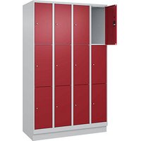 CP Schließfachschrank Classic PLUS lichtgrau, rubinrot 080020-403 S10001, 12 Schließfächer 120,0 x 50,0 x 195,0 cm von Cp