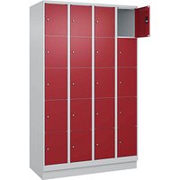 CP Schließfachschrank Classic PLUS lichtgrau, rubinrot 080020-405 S10001, 20 Schließfächer 120,0 x 50,0 x 195,0 cm von Cp