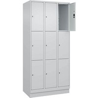 CP Schließfachschrank Classic PLUS lichtgrau 080020-303 S10009, 9 Schließfächer 90,0 x 50,0 x 195,0 cm von Cp