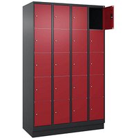 CP Schließfachschrank Classic PLUS rubinrot, schwarzgrau 080020-405 S10036, 20 Schließfächer 120,0 x 50,0 x 195,0 cm von Cp