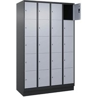 CP Schließfachschrank Classic PLUS schwarzgrau, weißaluminium 080020-405 S10040, 20 Schließfächer 120,0 x 50,0 x 195,0 cm von Cp