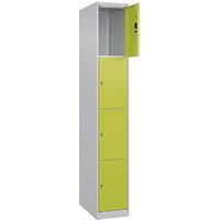 CP Schließfachschrank Classic Plus clowngrün, lichtgrau 080000-104 S10009, 4 Schließfächer 30,0 x 50,0 x 185,0 cm von Cp