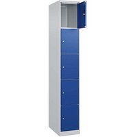 CP Schließfachschrank Classic Plus enzianblau, lichtgrau 080000-105 S10003, 5 Schließfächer 30,0 x 50,0 x 185,0 cm von Cp