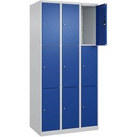 CP Schließfachschrank Classic Plus enzianblau, lichtgrau 080000-303 S10003, 9 Schließfächer 90,0 x 50,0 x 185,0 cm von Cp