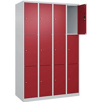 CP Schließfachschrank Classic Plus lichtgrau, rubinrot 080000-403 S10001, 12 Schließfächer 120,0 x 50,0 x 185,0 cm von Cp