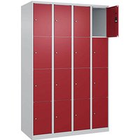 CP Schließfachschrank Classic Plus lichtgrau, rubinrot 080000-404 S10001, 16 Schließfächer 120,0 x 50,0 x 185,0 cm von Cp