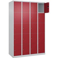 CP Schließfachschrank Classic Plus lichtgrau, rubinrot 080000-405 S10001, 20 Schließfächer 120,0 x 50,0 x 185,0 cm von Cp