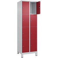 CP Schließfachschrank Classic Plus lichtgrau, rubinrot 080010-204 S10001, 8 Schließfächer 60,0 x 50,0 x 195,0 cm von Cp