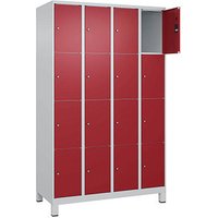 CP Schließfachschrank Classic Plus lichtgrau, rubinrot 080010-404 S10001, 16 Schließfächer 120,0 x 50,0 x 195,0 cm von Cp