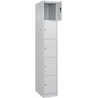 CP Schließfachschrank Classic Plus lichtgrau 080000-105 S10008, 5 Schließfächer 30,0 x 50,0 x 185,0 cm von Cp