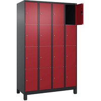 CP Schließfachschrank Classic Plus rubinrot, schwarzgrau 080010-404 S10037, 16 Schließfächer 120,0 x 50,0 x 195,0 cm von Cp