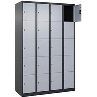 CP Schließfachschrank Classic Plus schwarzgrau, weißaluminium 080000-405 S10018, 20 Schließfächer 120,0 x 50,0 x 185,0 cm von Cp