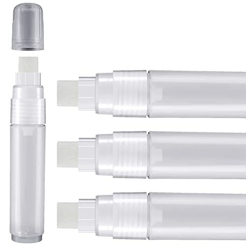 Cpolebev 4Er-Pack Lackstifte 15 Mm Leerer Acryl-Permanentmarker, Klarer WeißEr Markerstift, Feine Spitze, Leer, NachfüLlbar von Cpolebev