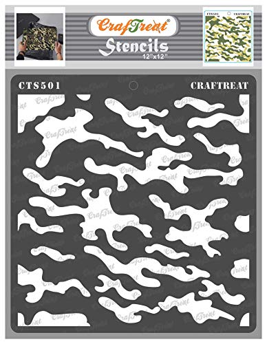 CrafTreat Camouflage Stencil - 12 x 12 Inches - Reusable Textured Stencil for Furniture Painting von CrafTreat