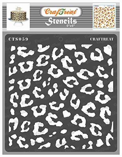 CrafTreat Cheetah Print Stencil for Crafts Reusable - Cheetah Skin Pattern Stencil - Size: 15 x 15 cm - Leopard Print Stencils for Furniture Painting - Animal Skin Stencils for Cakes von CrafTreat