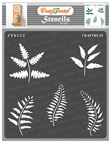 CrafTreat farn blätter schablonen zum malen An leinwand, holz, papier kunst, wand, boden, fliese und scrapbook zubehör-6X6inches-wiederverwendbar DIY leaf Stencil - bullet journal schablonen von CrafTreat