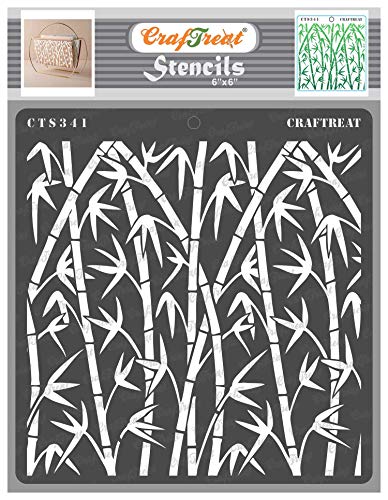 CrafTreat Forest Stencils for Painting on Wood, Canvas, Paper, Fabric, Floor, Wall and Tile - Bamboo Forest - Size: 15x15 cms - Reusable DIY Art and Craft Stencils - Bamboo Stencil von CrafTreat