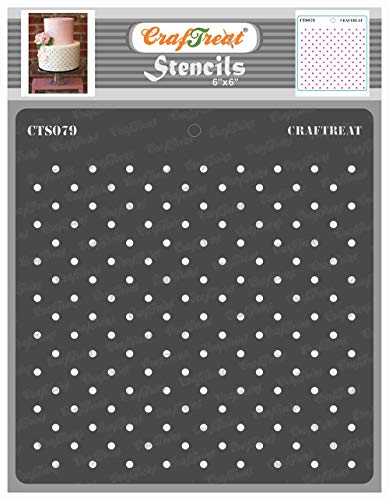 CrafTreat Geometric Stencils for Painting on Wood, Wall, Tile, Canvas, Paper, Fabric and Floor - Small Polka Dot Stencil - Size: 15 x 15 cm - Reusable DIY Art and Craft Stencils von CrafTreat