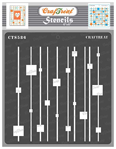 CrafTreat wiederverwendbare geometrische Schablonen zum Malen auf Holz, Wand, Leinwand und Boden – Kletterwürfel-Schablone – 15,2 x 15,2 cm – DIY-Kunst- und Bastelschablonen – quadratische Schablone von CrafTreat