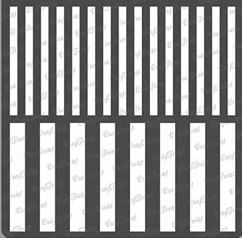 CrafTreat Geometric Stripe Stencils for Painting on Wood, Wall, Tile, Canvas, Paper, Fabric and Floor - Stripes - 6x6 Inches - Reusable DIY Art and Craft Stencils - Striped Stencils von CrafTreat