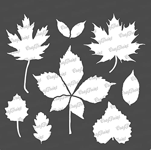 CrafTreat Leaves Stencils for Painting on Wood Reusable - Autumn Leaves - 6" x 6" - Sheet Art Stencils for Fabric Painting - Autumn Leaf Stencils for Painting Walls and Furniture von CrafTreat