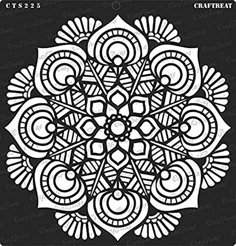 CrafTreat Mandala Wall Stencils for Painting Large Pattern - Mandala - 12x12 Inches - Reusable DIY Art and Craft Stencils - Indian Mandala Stencil 12x12 - Big Mandala Stencil - Mandala Template von CrafTreat