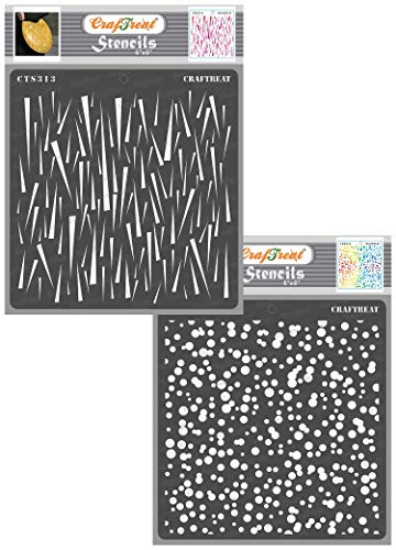 CrafTreat Pattern Stencil Shards and Dirty Dots (15 cm x 15 cm) (Pack of 4) Reusable Stencils for Painting on Wood, Canvas, Paper, Fabric, Floor, Wall and Tiles DIY Arts and Crafts von CrafTreat