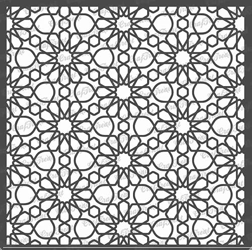 CrafTreat Pattern Stencils for Painting on Wood, Wall, Tile, Canvas, Paper, Fabric and Floor - Arabic Pattern Stencil - Size: 15 x 15 cm - Reusable DIY Art and Craft Stencils Pattern for Painting von CrafTreat