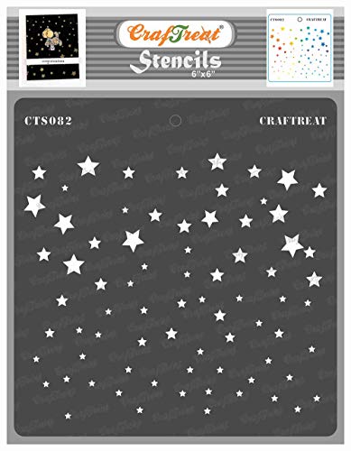 CrafTreat Star Stencils for Painting on Wood, Canvas, Paper, Fabric, Floor, Wall and Tiles - Starry Sky - 6 x 6 Inches - Reusable DIY Arts and Crafts Stencils - Star Stencil von CrafTreat