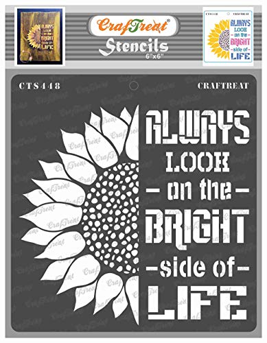 CrafTreat Sunflower Stencils for Painting on Wood, Canvas, Paper, Fabric, Floor, Wall - Bright Side of Life - Size: 15 x 15 cm - Reusable DIY Art and Craft Stencils - Sunflower Stencil for Painting von CrafTreat